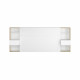 Tete de Lit avec étageres + chevets - Décor chene artisan et blanc - L 255 x P 36 x H 103 cm - WHITE