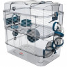 ZOLUX Cage sur 2 étages pour hamsters, souris et gerbilles - Rody3 duo - L 41 x p 27 x h 40,5 cm - Bleu