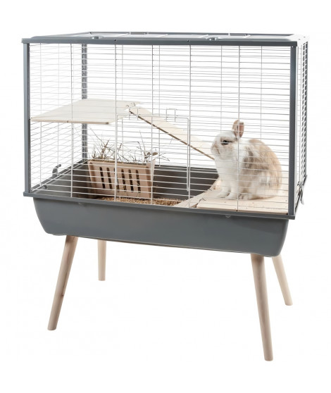 ZOLUX Cage surélevée Neo Muki - L77,5xP47,5xH87 cm - Gris - Pour rongeurs