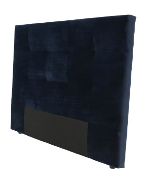 Tete de lit 185 x 120 cm - Velours Bleu Marine - Pour couchage 140 / 160 ou 180 - HERA