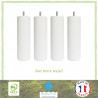 Jeu de pieds cylindriques Ø 6,2 H 17 cm Blanc - Lot de 4