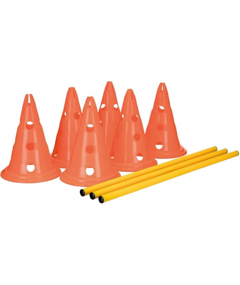 TRIXIE Lot de 3 Activités d'obstacle - Ø 23 × 30 cm - 78 cm - Orange et jaune - Pour chien