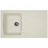 STRADOUR Evier cuisine a encastrer 1 bac + 1 égouttoir Arena - Résine - 86 x 50 cm - Blanc