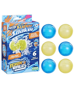 Nerf Super Soaker Hydro Balls, pack de 6 balles d'eau réutilisables