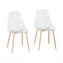 Lot de 2 chaises cristal transparent - L 47 x P 54 x H 84 cm - CLODY