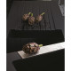 EWI Evier cuisine a encastrer 2 bacs + 1 égouttoir Soledad - Résine - 116 x 50 cm - Noir