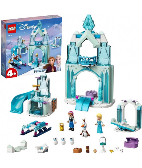 LEGO 43194 Disney Le monde féérique d'Anna et Elsa de la Reine des Neiges avec château et poupées de princesses, enfant 4 ans…
