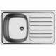 NORD INOX Evier cuisine a encastrer 1 cuve + 1 égouttoir - Inox - 75,5 x 48 x 15 cm