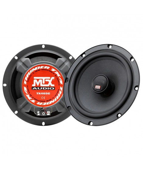 MTX TX465C Haut-parleurs voiture Coaxiaux 2 voies 16,5cm 80W RMS 4O membrane pulpe célulose