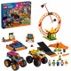 LEGO 60295 City L'Arene de Spectacle des Cascadeurs, 2 Monster Truck et Voitures Jouets, Moto a Rétrofriction