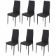 Lot de 6 chaises - Simili noir - L 42 x P 49 x H 97 cm - JIM