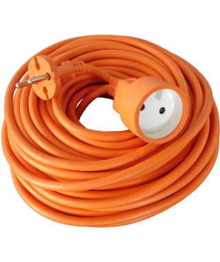 Rallonge électrique de jardin câble 10m 2x1,5mm² orange