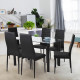 Lot de 6 chaises - Simili noir - L 42 x P 49 x H 97 cm - JIM