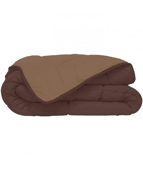 CALGARY Couette chaude Microfibre 400g/m² Choco & Moka 200x200cm