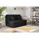 Banquette BZ Dunlopillo - Tissu Noir + 2 coussins noir - L 140 x P 99 x H 98 cm - ALICE