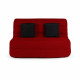 Banquette BZ Dunlopillo - Tissu Rouge + 2 coussins noir - L 140 x P 99 x H 98 cm - ALICE