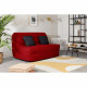 Banquette BZ Dunlopillo - Tissu Rouge + 2 coussins noir - L 140 x P 99 x H 98 cm - ALICE