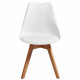 BJORN Lot de 4 chaises de salle a manger - Simili blanc - Scandinave - L 49 x P 56 cm