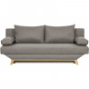 TEIJO Banquette convertible 3 places avec coffre de rangement - Tissu Taupe - L187 x P 91 x H 82 cm