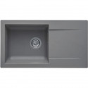 STRADOUR Evier a encastrer EINNA, en SMC GRIS BETON - 16,  1 bac, dim. 78 * 43,5 cm, vidage manuel