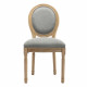 GRETA Lot de 2 chaises de salle a manger - Pied bois - Tissu Gris - L 49 x P 56 x H 96 cm