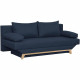 TEIJO Banquette convertible 3 places avec coffre de rangement - Tissu Bleu - L 190 x P 84 x H 92 cm