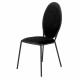 LOUIS Lot de 2 Chaises - Velours Noir - L 51 x P 96 x H 52,5 cm