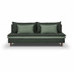 Banquette convertible 3 places MASSA - Tissu vert kaki - L 195 x P 86 x H 82 cm