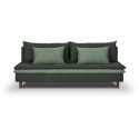 Banquette convertible 3 places MASSA - Tissu vert kaki - L 195 x P 86 x H 82 cm