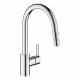 GROHE Robinet de cuisine évier Feel, douchette extractible, rotation 360°, bec en U, inverseur 2 jets, mitigeur cuisine 31486001