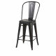 Lot de 2 tabourets industriel en métal - Noir - L 30,5 x P 30,5 x H 61 cm - MECANO