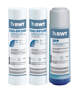 BWT Pack de 3 cartouches de remplacement anti-impuretés, antitartre et anticorrosion