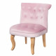 JODIE Fauteuil crapaud - Pieds en bois - Velours rose - L 56 x P 63 x H 73 cm