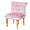 JODIE Fauteuil crapaud - Pieds en bois - Velours rose - L 56 x P 63 x H 73 cm