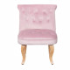 JODIE Fauteuil crapaud - Pieds en bois - Velours rose - L 56 x P 63 x H 73 cm