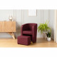 NUNO Fauteuil cabriolet + pouf en simili rouge - L 59 x P 63 x H 77 cm