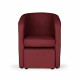 NUNO Fauteuil cabriolet + pouf en simili rouge - L 59 x P 63 x H 77 cm