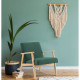 TULIO Fauteuil scandinave - Tissu vert et bois massif - L 63 x P 78 x H 75 cm