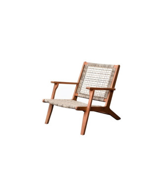 Fauteuil de jardin en bois d'eucalyptus FSC et en résine tressée JAVA