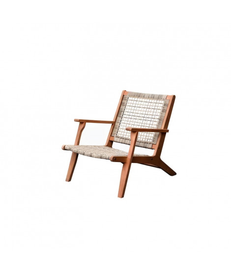 Fauteuil de jardin en bois d'eucalyptus FSC et en résine tressée JAVA