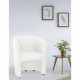 Fauteuil Simili blanc - L 59  x P 63  x H 77 cm - ARCADE