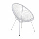 MANA Fauteuil design en forme d'oeuf - cordage en plastique blanc