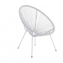 MANA Fauteuil design en forme d'oeuf - cordage en plastique blanc