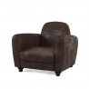 Fauteuil club IKAINEN - Tissu Marron - Vintage - L 89 x P 81 x H 75 cm