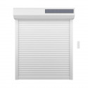 Volet roulant solaire H140 x L120 cm en PVC recoupable en largeur et hauteur - Coloris blanc -