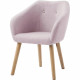 Fauteuil CANDY - Tissu polyester rose poudré - Scandinave - L 42 x P 60 x H 79 cm