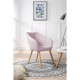 Fauteuil CANDY - Tissu polyester rose poudré - Scandinave - L 42 x P 60 x H 79 cm