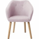 Fauteuil CANDY - Tissu polyester rose poudré - Scandinave - L 42 x P 60 x H 79 cm