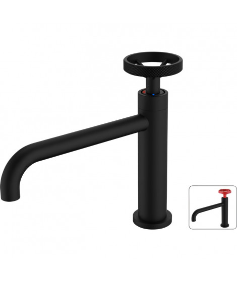 ROUSSEAU MITIGEUR LAVABO INDUSTRIEL BEC FIX NOIR