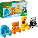 LEGO DUPLO 10955 Le train des animaux incluant un éléphant, un tigre, un panda et une girafe pour les bébés,1 an et demi